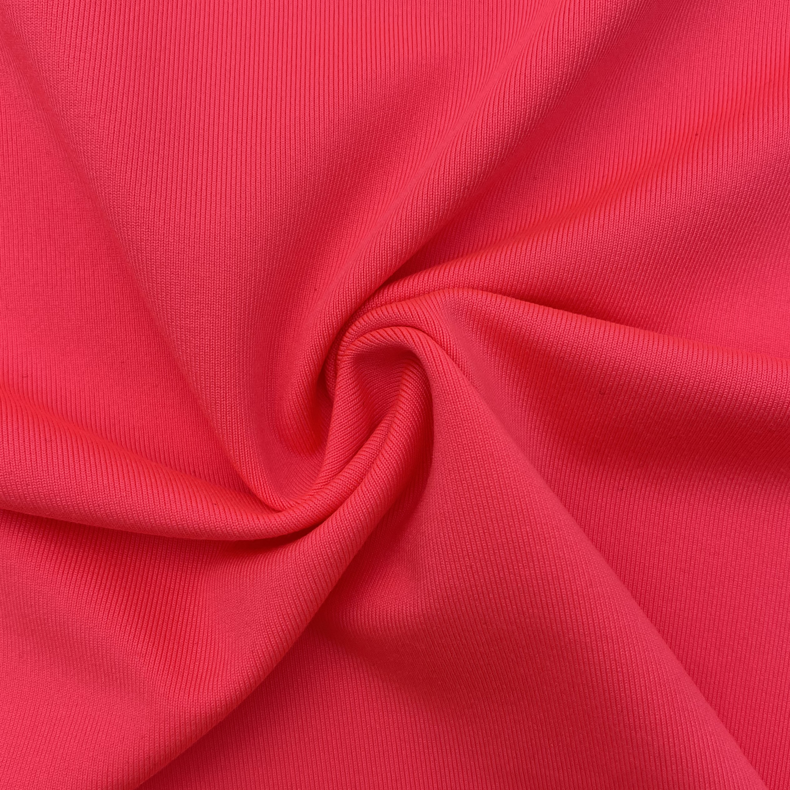 88% POLIESTER 12% SPANDEX WAGA: 200GSM SZEROKOŚĆ: 155CM NEONOWY RÓŻOWY Tkanina SINGLE JERSEY